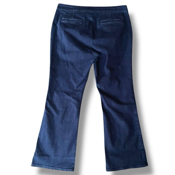 J Crew Womens Slim Trouser Jeans Sz 32P 32 Petite Dark Wash Flare Leg Stretch - Picture 7 of 10